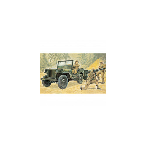 ITALERI WILLYS MB JEEP WITH TRAILER 1:35