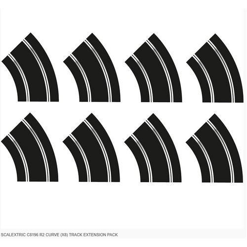 SCALEXTRIC C8196 R2 CURVE (X8) TRACK EXTENSION PACK