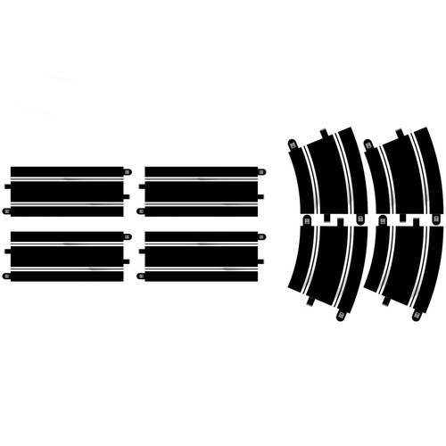 SCALEX TRACK EXTENSION PACK 7 - 4 X STRAIGHTS & 4 X R4 CURVES