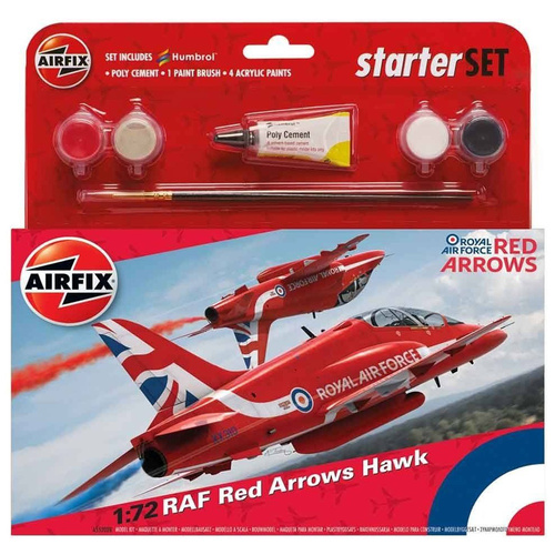 AIRFIX MEDIUM STARTER SET - RAF RED ARROWS HAWK 1:72