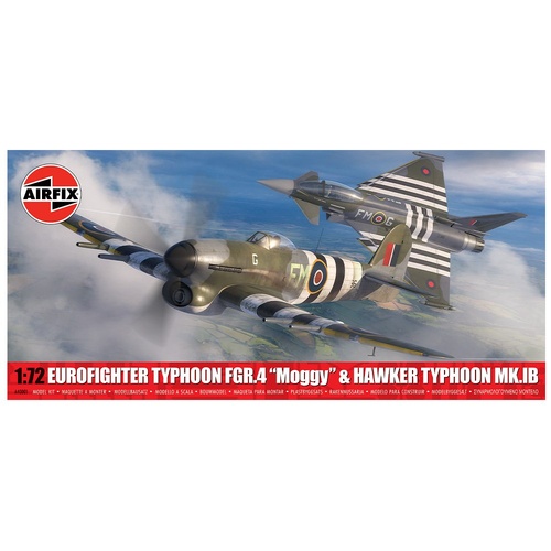 AIRFIX 1/72 EUROFIGHTER TYPHOON FGR.4 "MOGGY" AND HAWKER TYPHOON MK.IB - TWIN PA