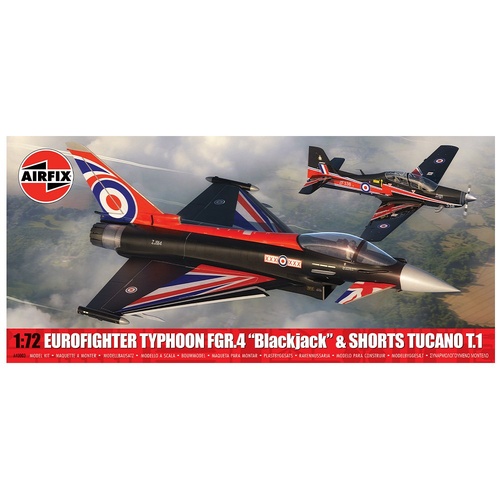 AIRFIX 1/72 EUROFIGHTER TYPHOON FGR.4 "BLACKJACK" AND SHORTS TUCANO T.1 - TWIN P