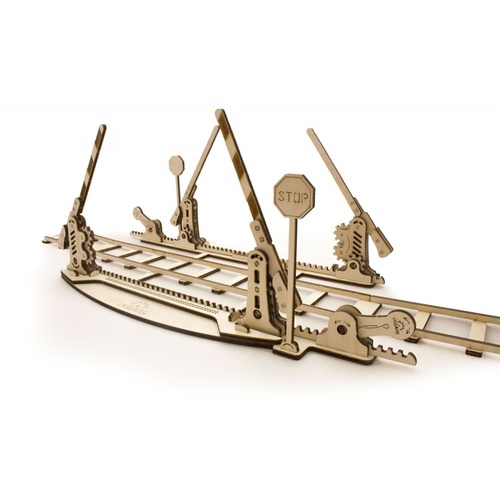 UGEARS Crossing with Rails approx 4 mtrs Wooden Model Kit - 70014