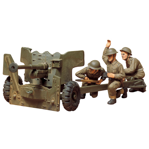TAMIYA Brit. 6Pdr Anti-Tank Gun 1-35 Scale Plastic Model Kit - 74-T35005
