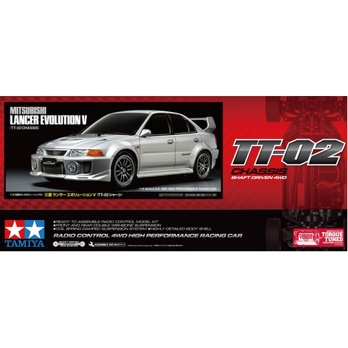 Tamiya 1/10 TT-02 Mitsubishi Lancer Evolution V NO ESC