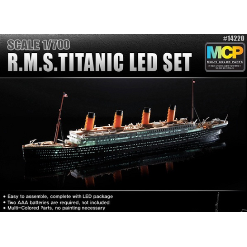 Academy 1/700 R.M.S. Titanic + LED Set MCP Plastic Model Kit [14220]