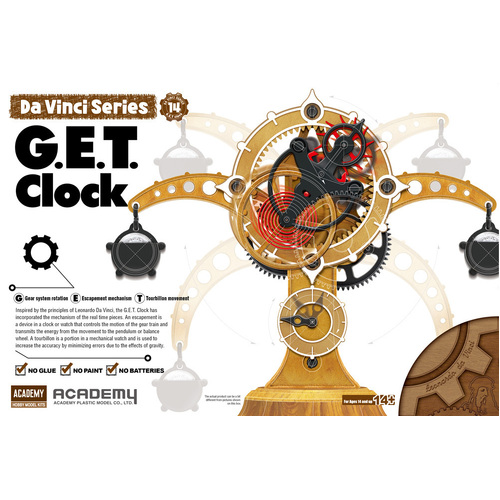 Academy Davinci G.E.T. Clock Plastic Model Kit [18185]