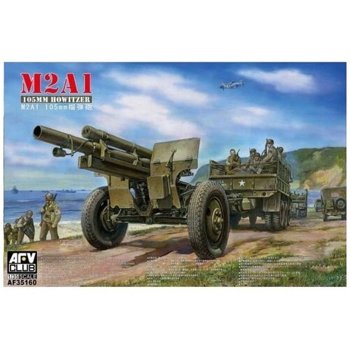 AFV Club 1/35 U.S. WWII 105mm Howitzer M2A1 & Carriage M2 Plastic Model Kit [AF35160]