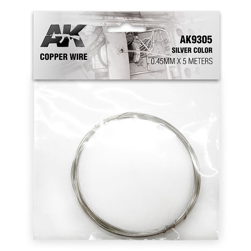 AK Interactive Copper Wire 0.45mm X 5 Meters Silver Color