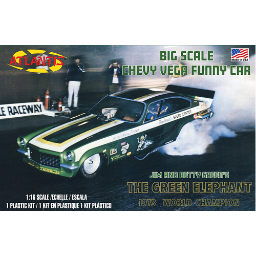 Atlantis 1/16 Green Elephant Vega Funny Car Plastic Model Kit