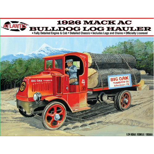 Atlantis 1/24 1926 Mack Bulldog Log Hauler Plastic Model Kit
