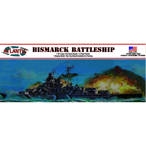 Atlantis 1/600 Bismarck Battleship Plastic Model Kit [M3008]