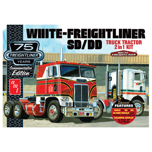 AMT 1/25 White Freightliner 2-in-1 SC/DD Cabover Tractor  (75th Anniversary) Plastic Model Kit