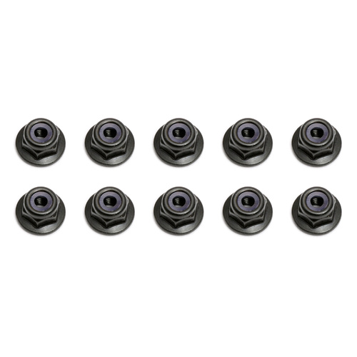 Locknuts, M3, flanged, black