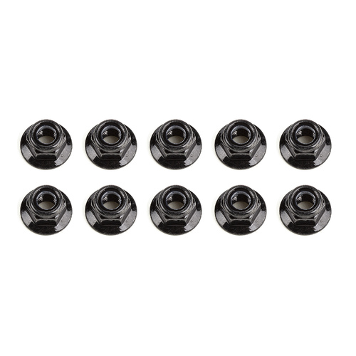 M5 Locknuts, flanged, black