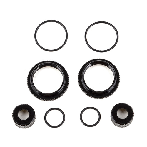 13mm Shock Collar and Seal Retainer Set, black aluminum