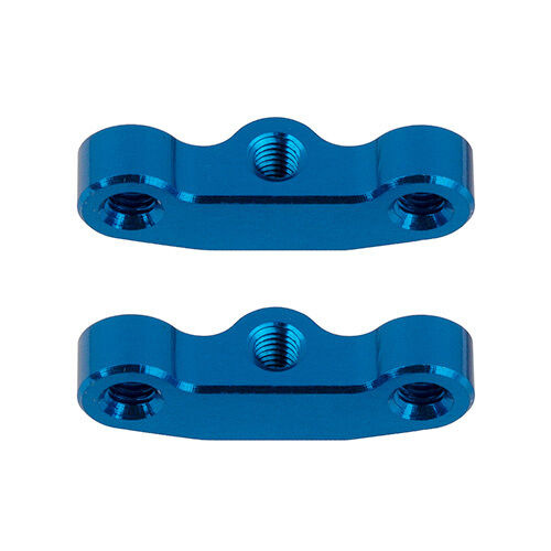 RC10B7 Hub Link Mounts, +1mm, blue aluminum