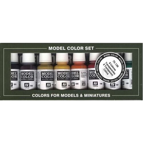 Vallejo Model Colour Transparent Colors 8 Colour Acrylic Paint Set [70136]