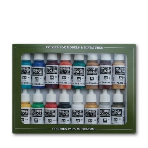 Vallejo Model Colour Medieval Colors 16 Colour Acrylic Paint Set [70142]