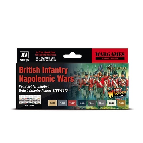 Vallejo Model Colour Wargames British Infantry Napoleonic Wars 8 Colour Acrylic Paint Set [70163]