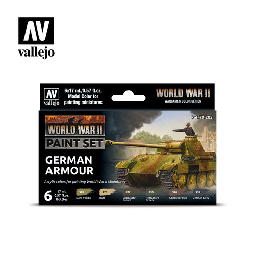 Vallejo Model Colour WWII German Armour Acrylic 6 Colour Paint Set [70205]