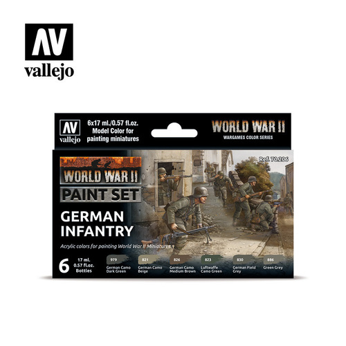 Vallejo Model Colour WWII German Infantry Acrylic 6 Colour Paint Set [70206]
