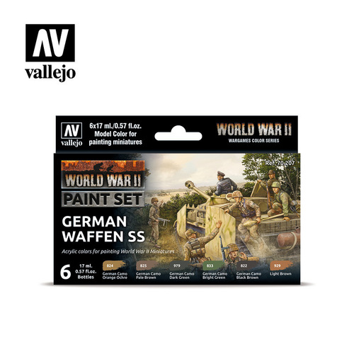 Vallejo Model Colour WWII German Waffen SS Acrylic 6 Colour Paint Set [70207]