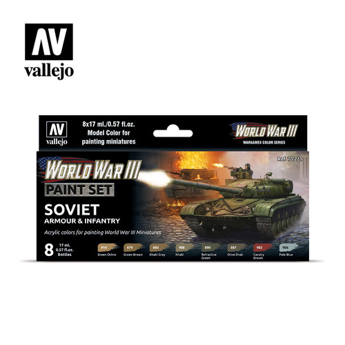 Vallejo Model Colour WWIII Soviet Armour & Infantry Acrylic 8 Colour Paint Set [70221]