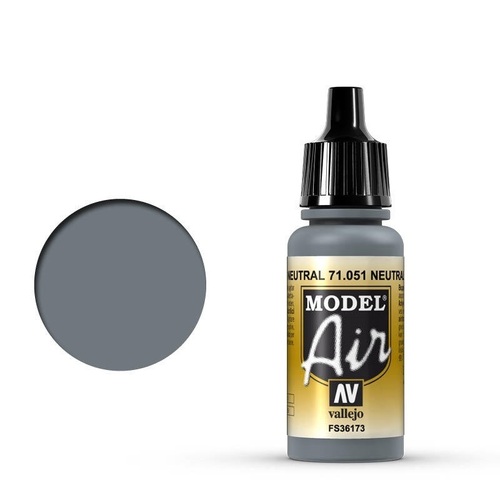 Vallejo Model Air Neutral Gray 17 ml Acrylic Airbrush Paint [71051]
