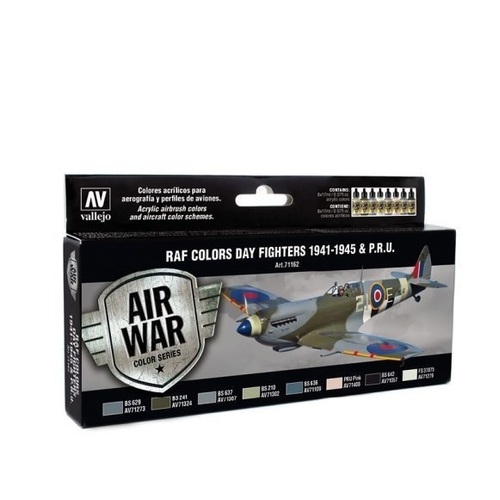 Vallejo Model Air WWII RAF Day Fighters 8 Colour Acrylic Airbrush Paint Set [71162]