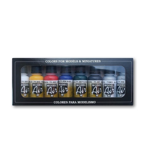 Vallejo Model Air Basics Colors 8 Colour Acrylic Airbrush Paint Set [71174]