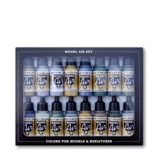 Vallejo Model Air WWII British Aircraft RAF & FAA 16 Colour Acrylic Airbrush Paint Set [71189]