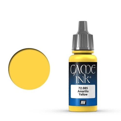 Vallejo Game Colour Ink Yellow 17 ml Acrylic Paint [72085] - Old Formulation