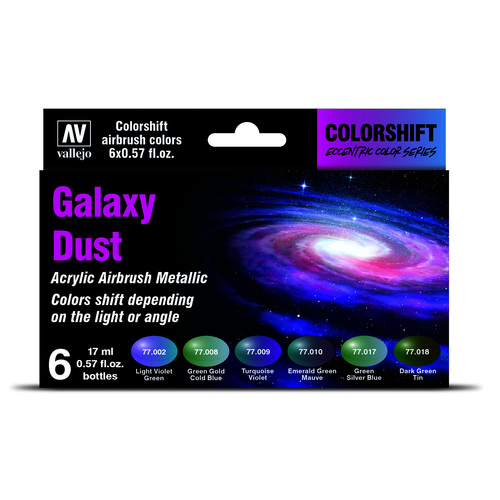 Vallejo Eccentric Colorshift Galaxy Dust (6 Colour Set) Acrylic Airbrush Paint [77092]