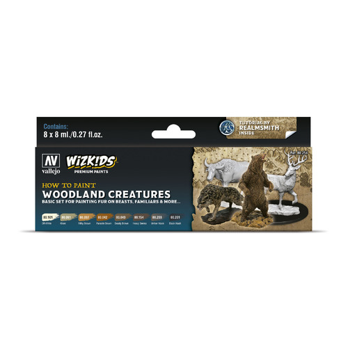 Vallejo Wizkids Premium set: Woodland creatures Acrylic Paint Set (8 Colour Set) [80254]