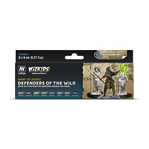 Vallejo Wizkids Premium set: Defenders of the Wild Acrylic Paint Set (8 Colour Set) [80255]