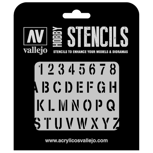 Vallejo 1/35 Stamp Font Stencil [ST-LET002]