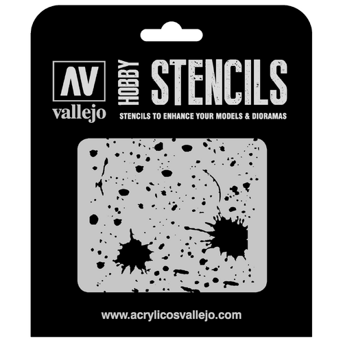 Vallejo 1/35 Splash & Stains Stencil [ST-TX003]