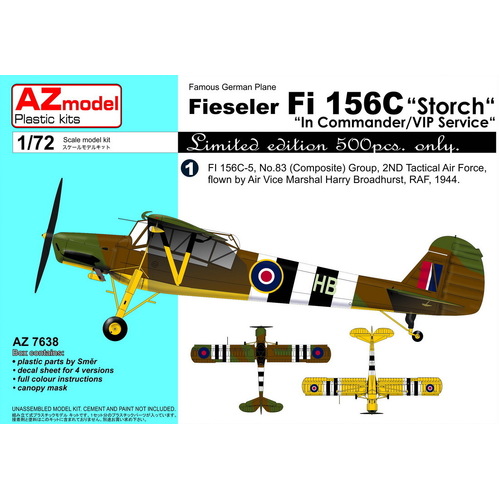 AZ Models 1/72 Fi 156C StorchIn Commander/VIP Service Plastic Model Kit [AZ7638]
