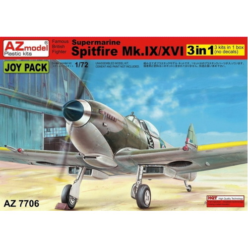 AZ Models 1/72 Spitfire Mk. IX/16 JOY PACK 3 in 1 Plastic Model Kit [AZ7706]