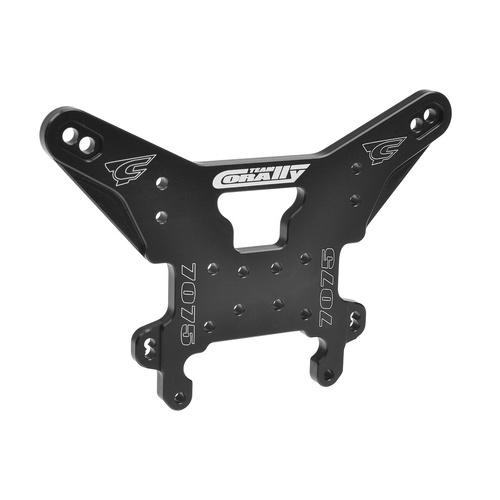 Team Corally - Shock Tower - Asuga XLR - Rear - Swiss Made 7075 T6 - 5mm - Hard Anodised - Black - Made In Italy