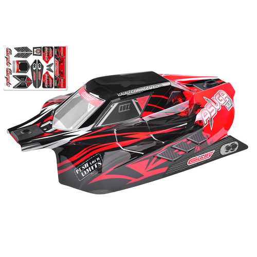 Team Corally - Polycarbonate Body - Asuga ASUGA XLR - Painted RED - Cut - 1 pc