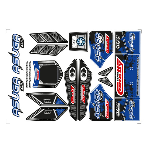 Team Corally - Body Decal Sheet - Asuga ASUGA XLR - BLUE - 1 pc