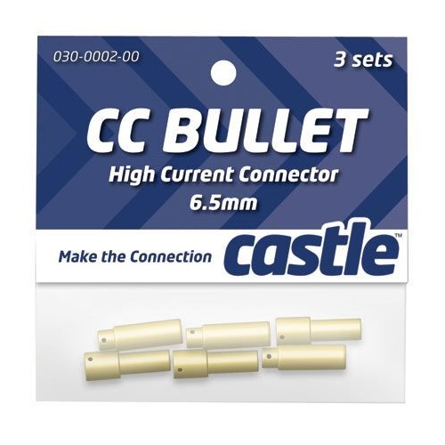Castle Creations High Current Bullet Connector Set, 6.5MM, Cc-Bullet-6.5 - Cseccbul653