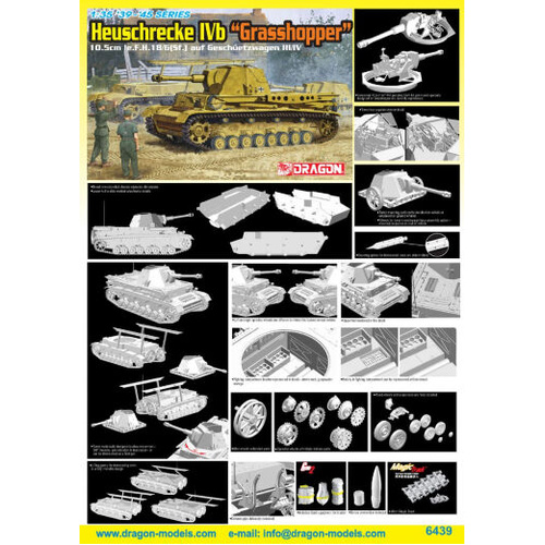 Dragon 1/35 HEUSCHRECKE IVb "GRASSHOPPER" 10.5cm le.F.H.18/6(Sf.) auf GESCHÜETZWAGEN III/IV [6439]