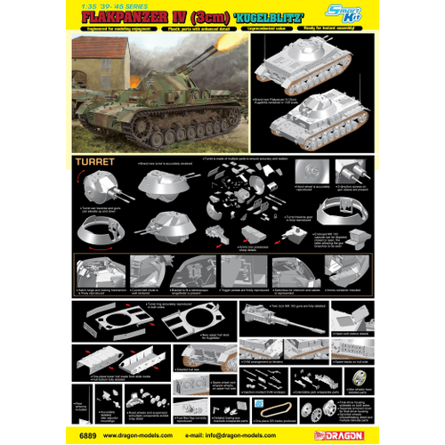 Dragon 1/35 Flakpanzer IV (3cm) 'K??gelblitz' (Smart Kit) [6889]