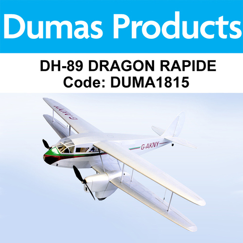 DUMAS 1815 42 INCH DH-89 DRAGON RAPIDE R/C ELECTRIC POWERED