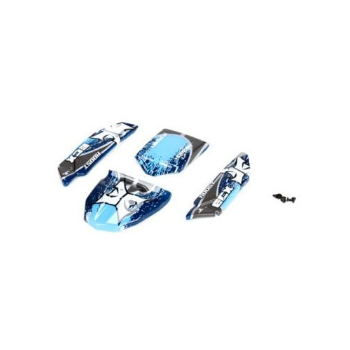 Ecx Body Set, Decorated, Blue/Grey, Ecx Roost - Ecx200010