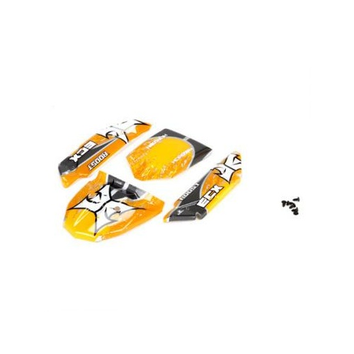 Ecx Body Set, Decorated, Orange/Grey, Ecx Roost - Ecx200011