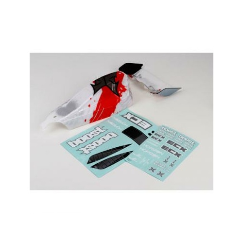 Body/Wing, White/Red: 1:10 2WD Boost - Ecx230004